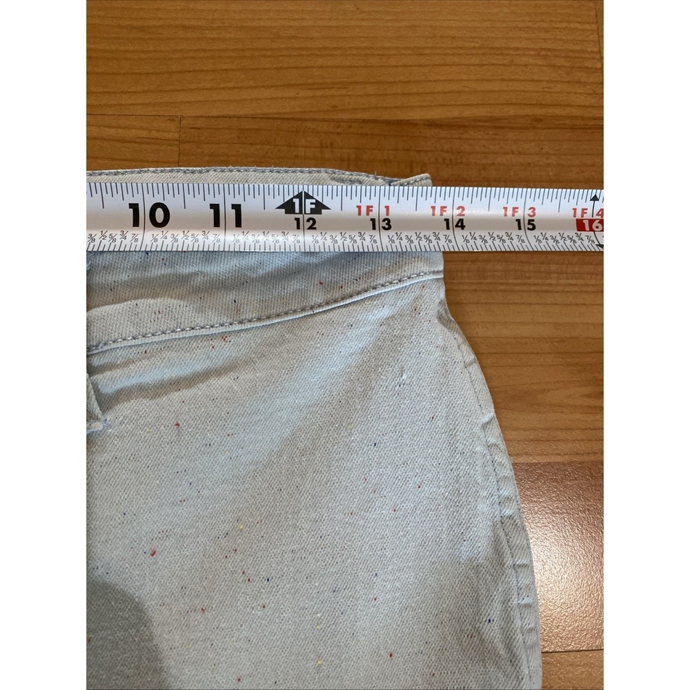 Madewell Women's The Emmett Wide-Leg Crop Speckle Blue Cotton Pants Size 26 - Picture 7 of 11